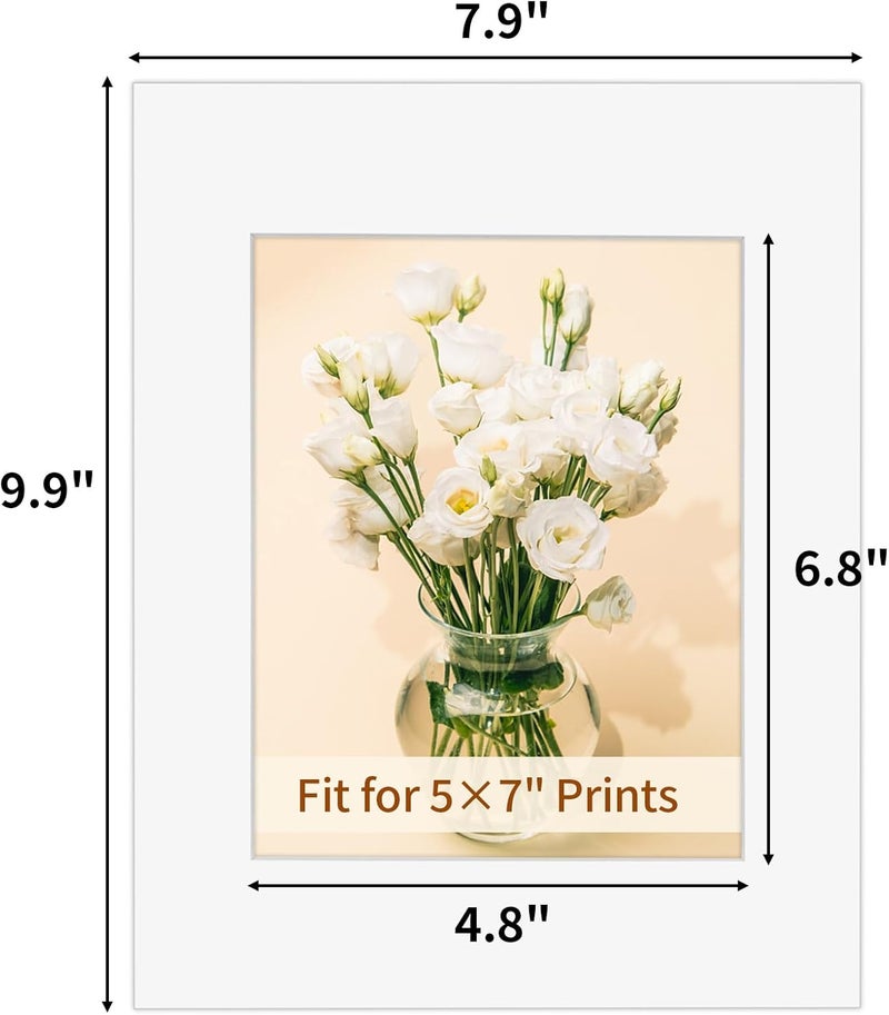 YEESON 10 Pack Picture Frame Mats, 8x10 Matted to 5x7 Photo Mats, Acid Free Picture Matting for Pictures Photos Watercolor Artwork (White) - Image 2